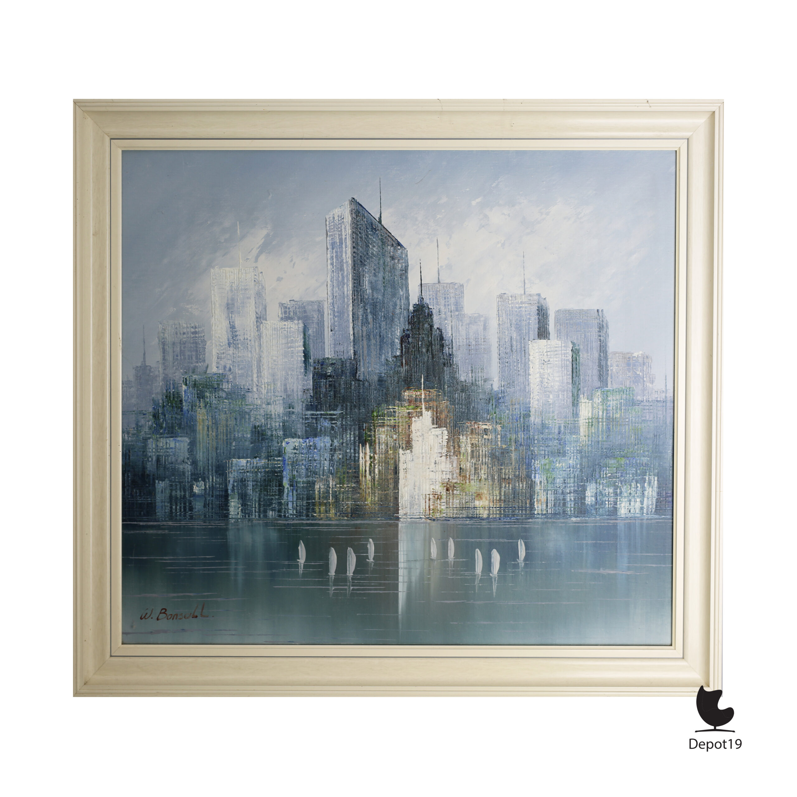 W Bonsall Skyline New York olieverf op doek detail totaal