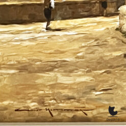 Walter Hemming Brilon stadspoort olieverf op board schilderij 57x47 signature