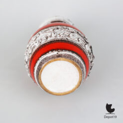 West Germany vaas Fat Lava rood oranje keramiek roodbruine klei 5