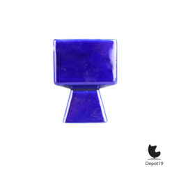 Afina Rijnsburg blokvaas keramiek blauw Nederlandse geometrische vaas jaren 70 zij