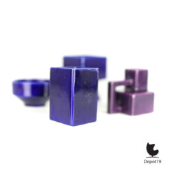 Afina Rijnsburg kokervaas keramiek blauw 1970s alle