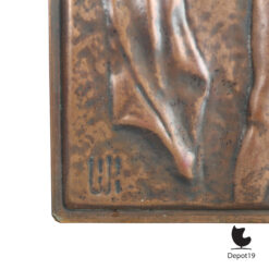 Charpentier Art Nouveau koperreliëf vrouw 1900 Frans gehamerd wandpaneel 3