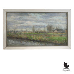 Jacobus van Oortmerssen olieverfschilderij landschap Overijssel rond Zwolle ca 1930 1950 1