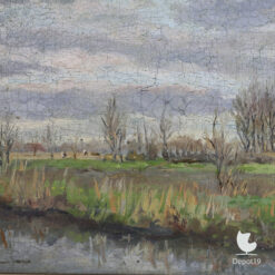 Jacobus van Oortmerssen olieverfschilderij landschap Overijssel rond Zwolle ca 1930 1950 5