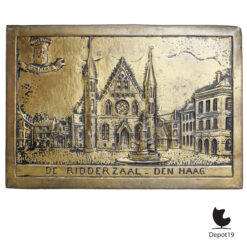 Messing Plaquette Ridderzaal Den Haag 1950s 2