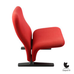 Pierre Paulin Artifort F780 fauteuil rood met zwarte voet 1960 2