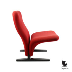 Pierre Paulin Artifort F780 fauteuil rood met zwarte voet 1960 3