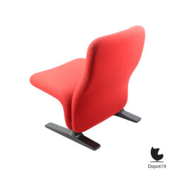 Pierre Paulin Artifort F780 fauteuil rood met zwarte voet 1960 5