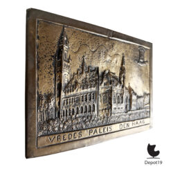 Plaquette Vredespaleis Den Haag Messing 1950s 4