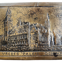 Plaquette Vredespaleis Den Haag Messing 1950s 6