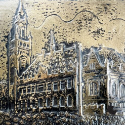 Plaquette Vredespaleis Den Haag Messing 1950s 7