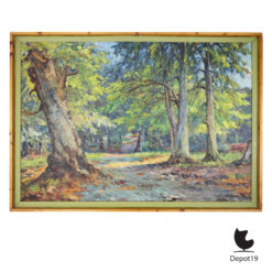 Valdemar Nielsen Bospad in Aars Skov olieverf schilderij 1933 overzicht