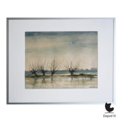 ASA Selection vaas blauw zijdeglans West Duitsland 1980s Sjoerdtje Mulder-Hak Wilgen aan de IJssel aquarel 1977 overzicht