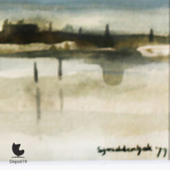 ASA Selection vaas blauw zijdeglans West Duitsland 1980s Sjoerdtje Mulder-Hak Wilgen aan de IJssel aquarel 1977 signature