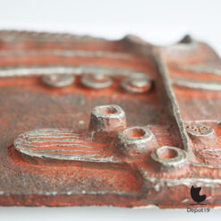 Groot Brutalistisch giethars wandreliëf handgemaakt atelierwerk 1970s 6