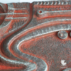 Groot Brutalistisch giethars wandreliëf handgemaakt atelierwerk 1970s 8