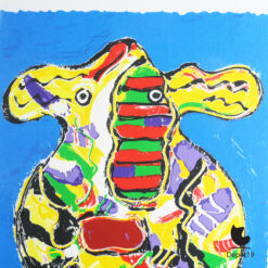 Peter Diem zeefdruk Bonte koe expressionistische grafiek 7