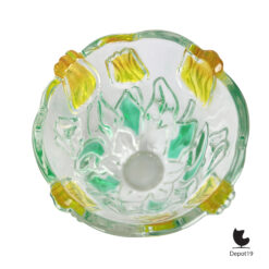 Walther Glas Nadine vaas Aurora groen amber 1970s top