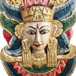 Balinees houtsnijwerk tempelmasker Arca gepolychromeerd en verguld 1930s 4