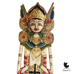 Balinees tempelbeeld Vrouwelijke arca polychromie en vergulding ca 1920 5