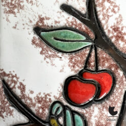 Ruscha Keramik wandplaquette kersenmotief West Germany keramiek 60s 1