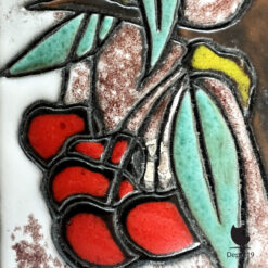 Ruscha Keramik wandplaquette kersenmotief West Germany keramiek 60s 2