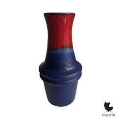 Scheurich 209-18 vaas West Germany keramiek Fat Lava rood blauw 1960s 2