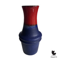 Scheurich 209-18 vaas West Germany keramiek Fat Lava rood blauw 1960s 3