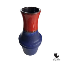 Scheurich 209-18 vaas West Germany keramiek Fat Lava rood blauw 1960s 4