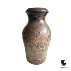 Scheurich 523-18 vaas West Germany keramiek bruin gespikkeld geglazuurd 1960s 3