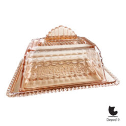 osef Inwald Art Deco persglas boterstolp Rosalin glas – cassettepatroon – ca 1930 4